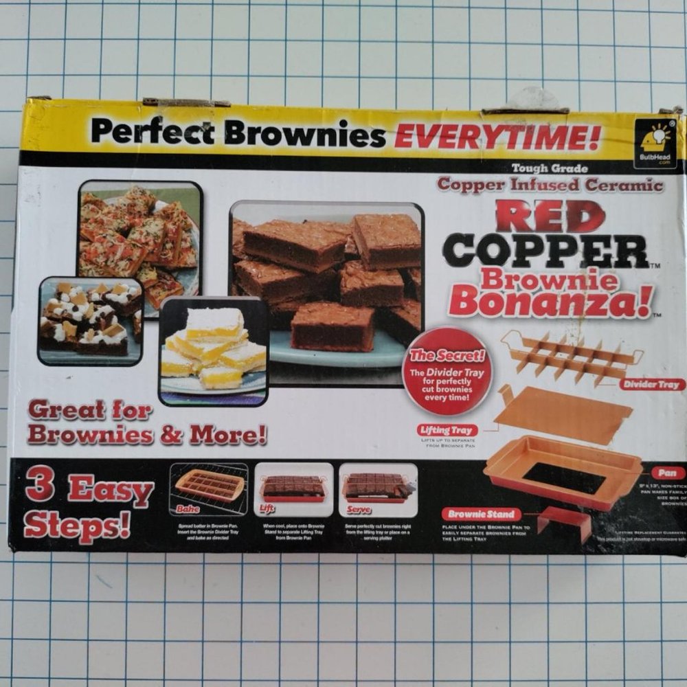 Copper Infused Ceramic Brownie Pan